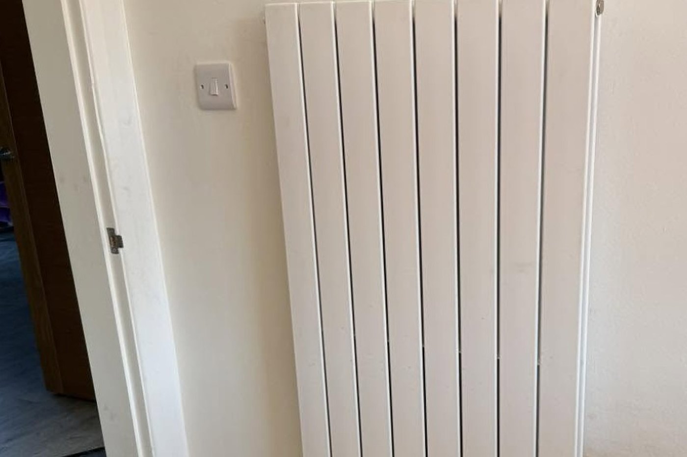 Radiator installed in a living room